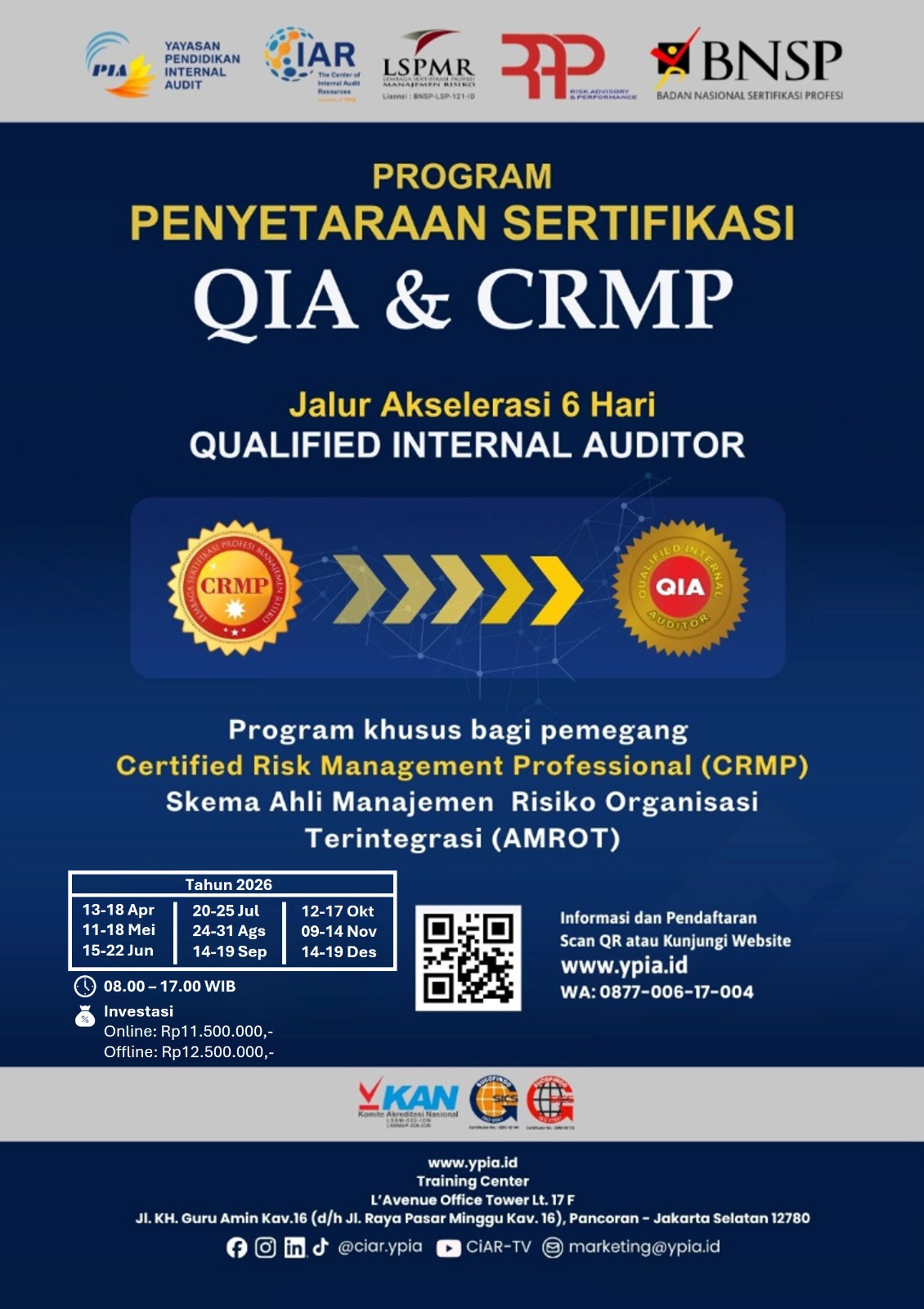 Program Penyetaraan Sertifikasi QIA & CRMP