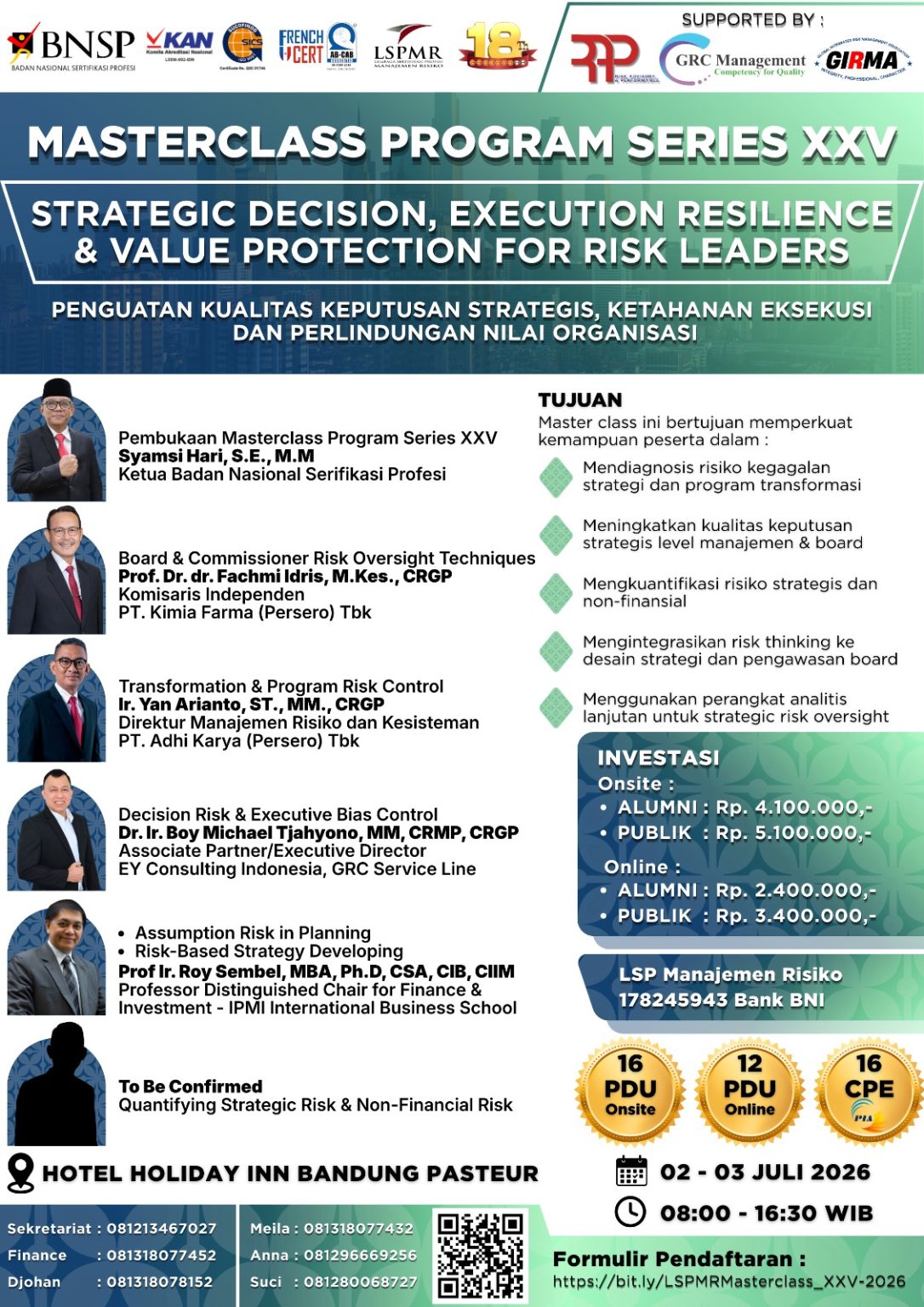 MASTERCLASS PROGRAM SERIES XXV STRATEGIC DECISION, EXECUTION RESILIENCE ...